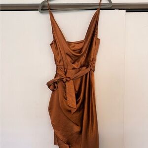 Hello Molly Back To The Island short Copper Brown Chocolate Dress